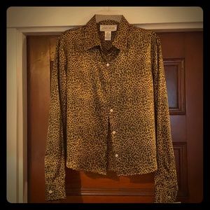 NWT Leopard print blouse size 14